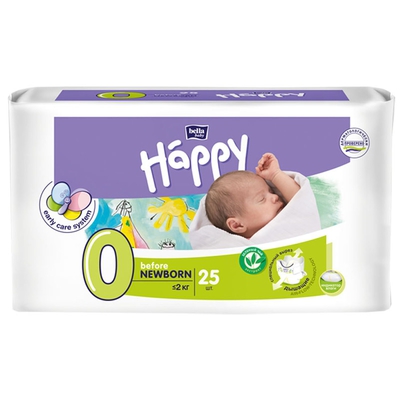 Bella Happy подгузники для детей Before Newborn №25 веc менее 2 кг